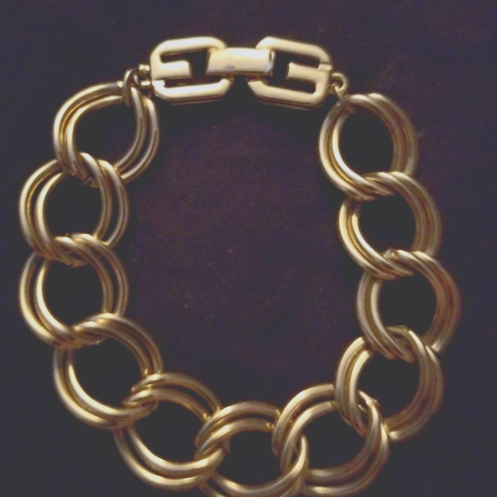 Vintage Givenchy Double Gold Curb Link Bracelet